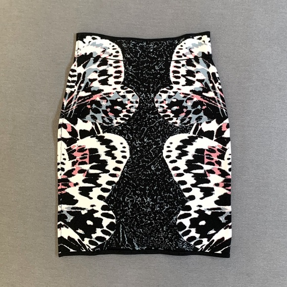 BCBGMAXAZRIA Pavel Pencil Skirt - Monarch/Butterfly Jacquard Size S - Picture 2 of 2